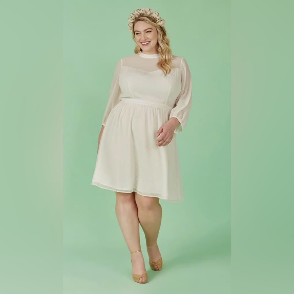 ModCloth Sheerly Blessed In Bliss Fit and Flare Dress